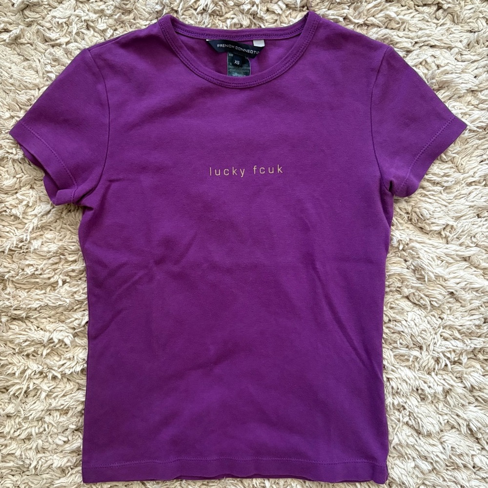 French Connection Lucky Purple Tee